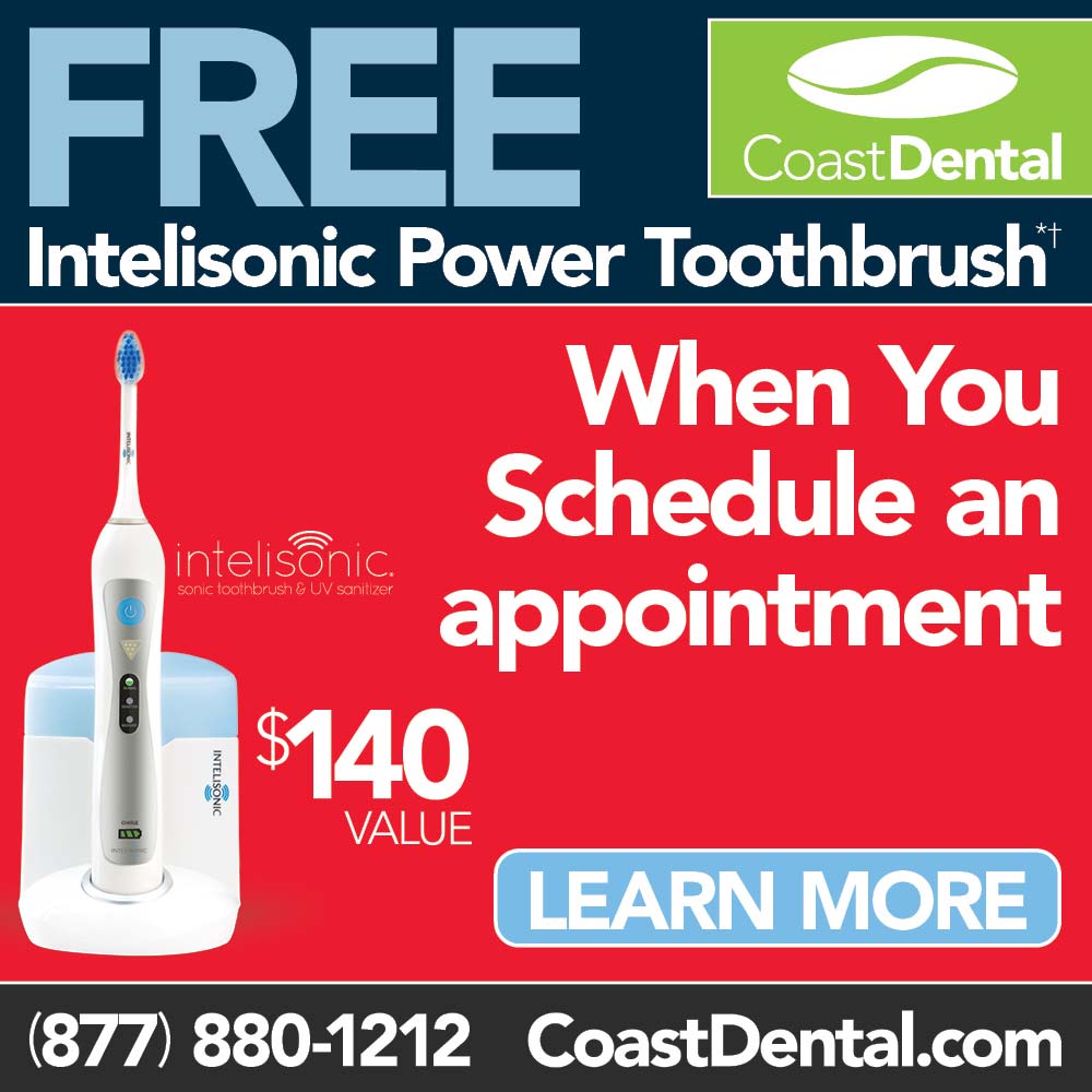 Coast Dental - FREE TEETH WHITENING Revolation Power Toothbrush & 10% OFF Your Treatment Plan When You Schedule a Cleaning<br>(877) 880-1212
CoastDental.com